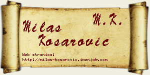 Milas Košarović vizit kartica